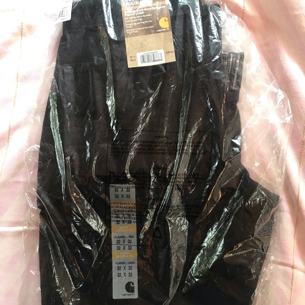 Carhartt loose original fit washed duck work Dungaree flannel lined pant